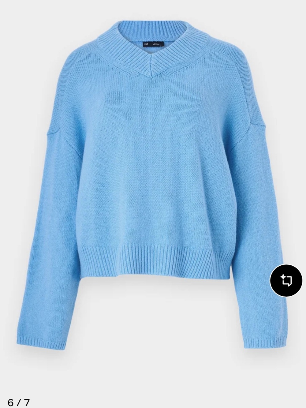 Light Blue Oversized V-Neck Sweater